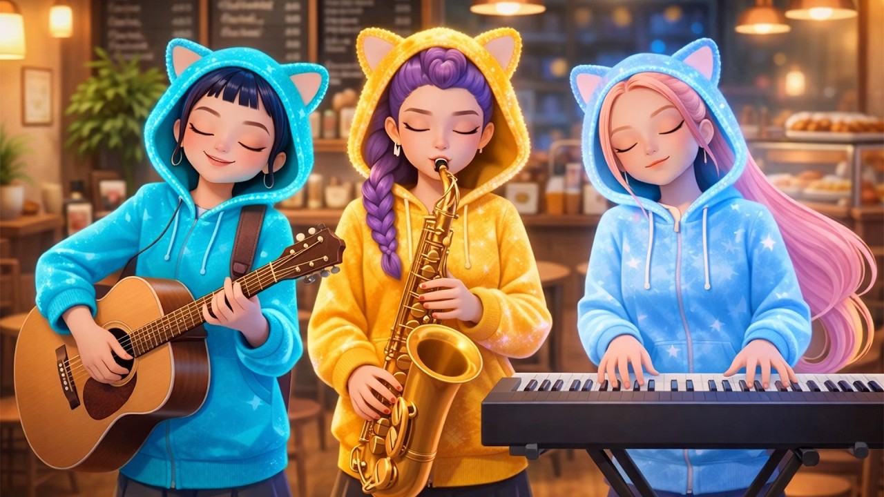 Cozy Winter Café 🌈 Relaxing Music for Calm Mind | Rumi, Zoey, Mira from Kpop Demon Hunters