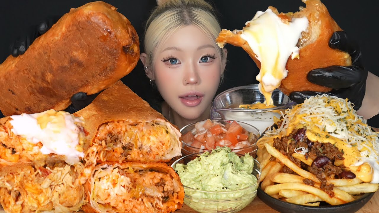 대왕 부리또를 통째로 튀겼다고?! 🌯🔥 치즈로 완벽 코팅한 역대급 치미창가 먹방 🧀GIANT GRILLED CHEESE BURRITO CHIPOTLE MUKBANG ASMR