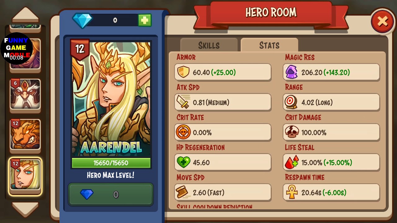 FGMobile - Empire Warriors TD: War Of Heroes - Hero: Aarendel ( Cooldown Skill Fast, True Damage )