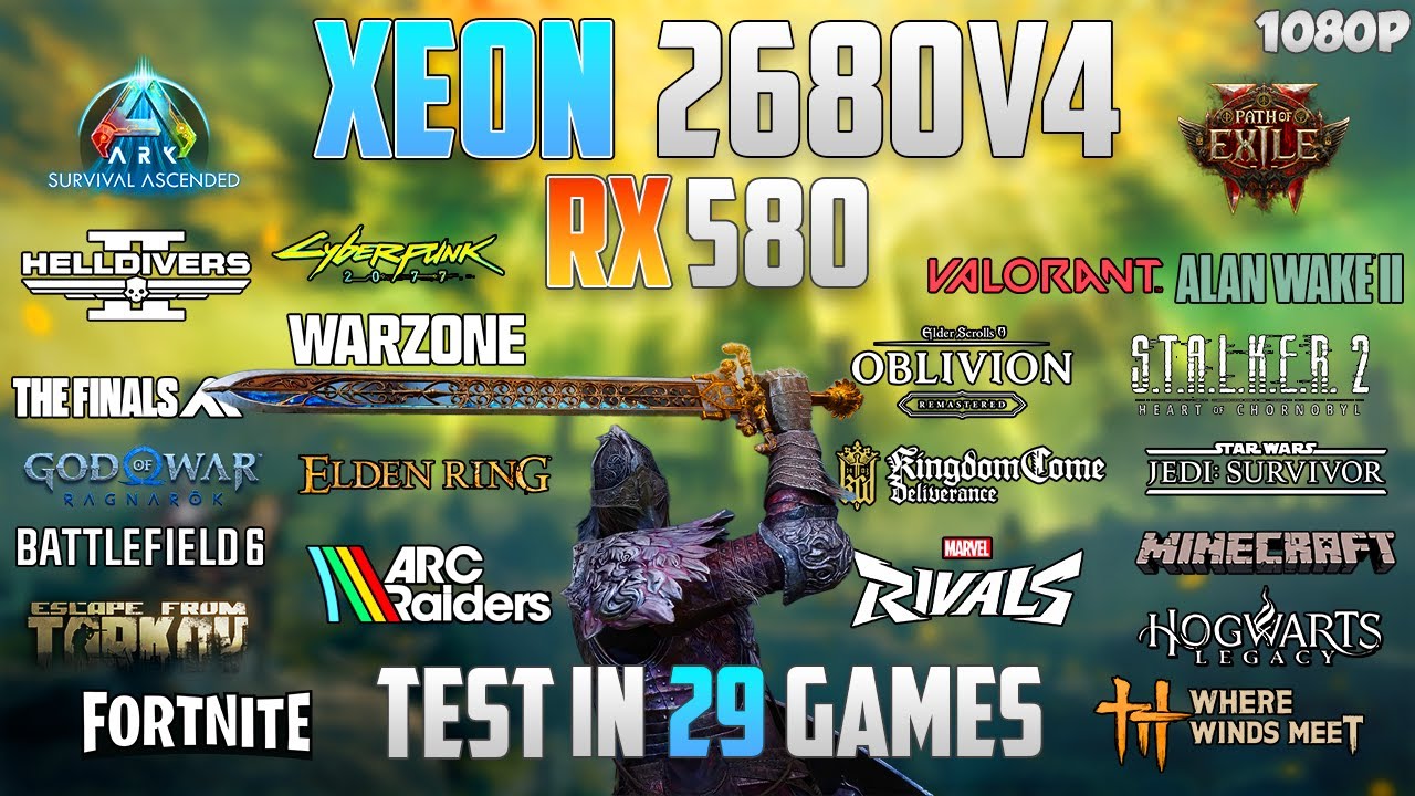 $250 Gaming PC: Xeon E5-2680 V4 + RX 580 Test in 29 Games