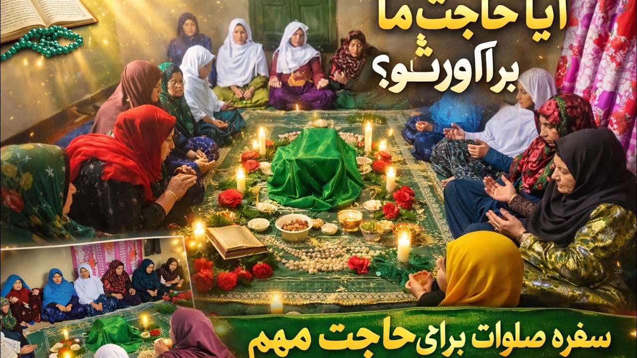 اگر حاجت داری این ویدئو را بیبین🤲سفره صلوات باجمع از بانوان قریه🙏❤️😍 