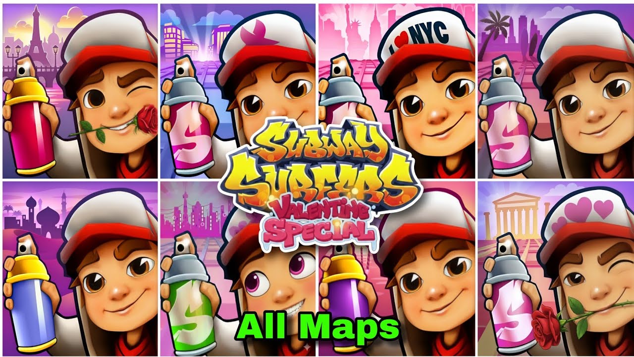 All Valentine's Maps of Subway Surfers Till date.. 