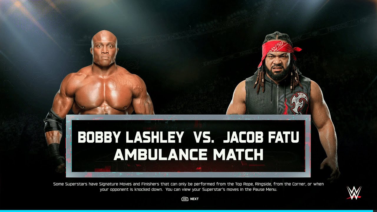 WWE 2K25 — Lashley vs. Fatu — WrestleMania after this Ambulance Match
