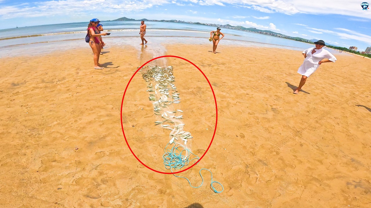 COMO PEGUEI MAIS DE 100KG de PEIXE MUITO RAPIDO Pescamos e Fritamos ali mesmo