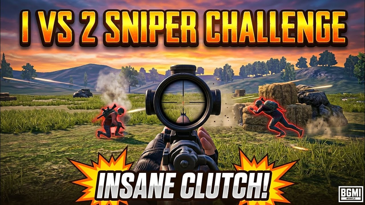 BGMI Gameplay 1 vs 2(Sniper challenge)