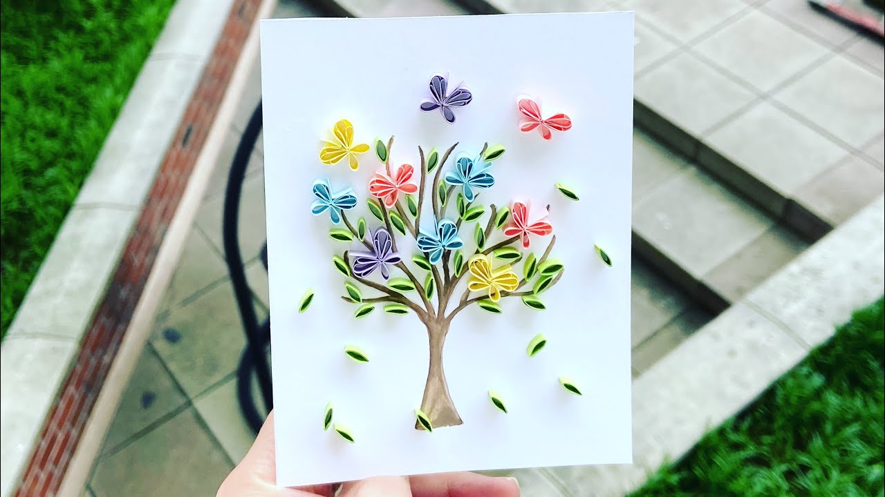 Colorful Butterflies on Tree | Quilling Tutorial for Beginners