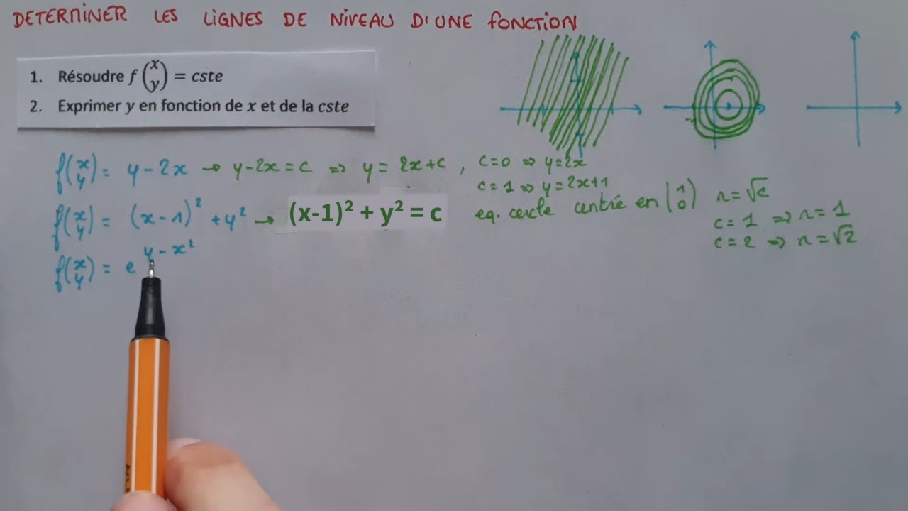 Déterminer les LIGNES de NIVEAU - Fonctions à plusieurs var - Méthode & Exemple -Maths Bac+1 / Bac+2