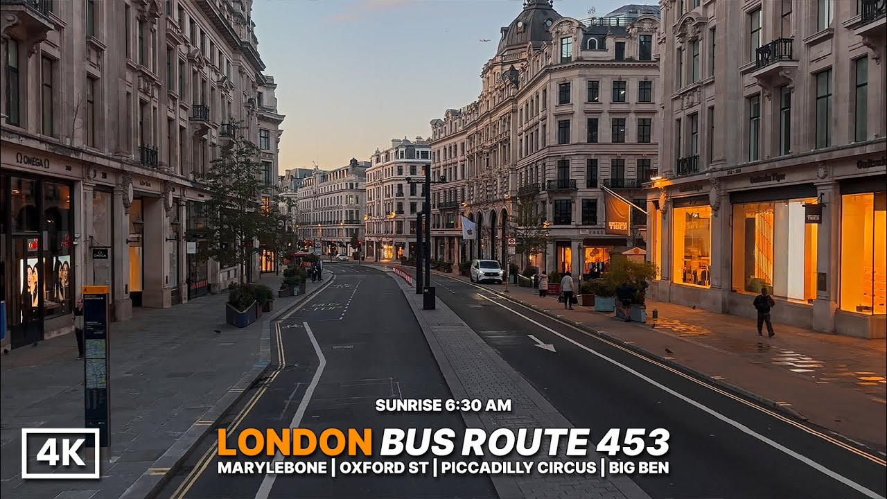 Golden Hour London Bus Ride | Bus 453 from Marylebone to Deptford Bridge via Big Ben & Regent Street