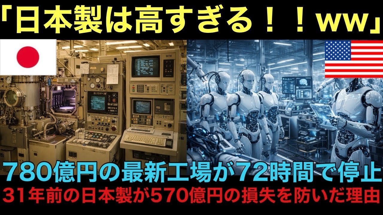 「日本製は時代遅れ？」アメリカで780億円の最新工場が72時間で全滅。でも31年前の日本製が570億円を救った驚愕の理由とは？【海外の反応】