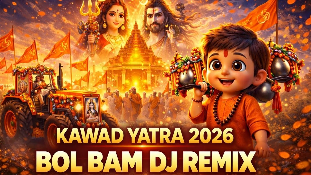 Bhole Baba Kawad Yatra DJ Remix 🔥 Har Har Mahadev | Cute Little 3D Animation | 2026