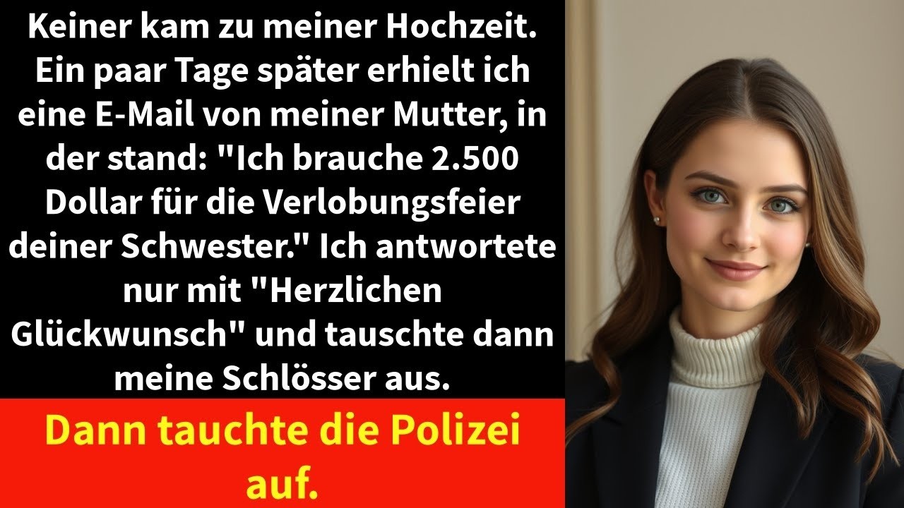 Keiner kam zu meiner Hochzeit  Ein paar Tage später erhielt ich eine E Mail von meer,