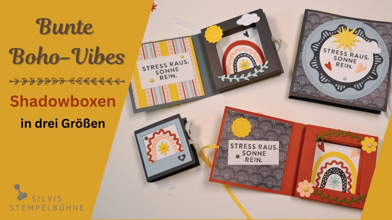 Shadow Boxen / Bunte Boho-Vibes /  Regenbogen /Stampin`Up!