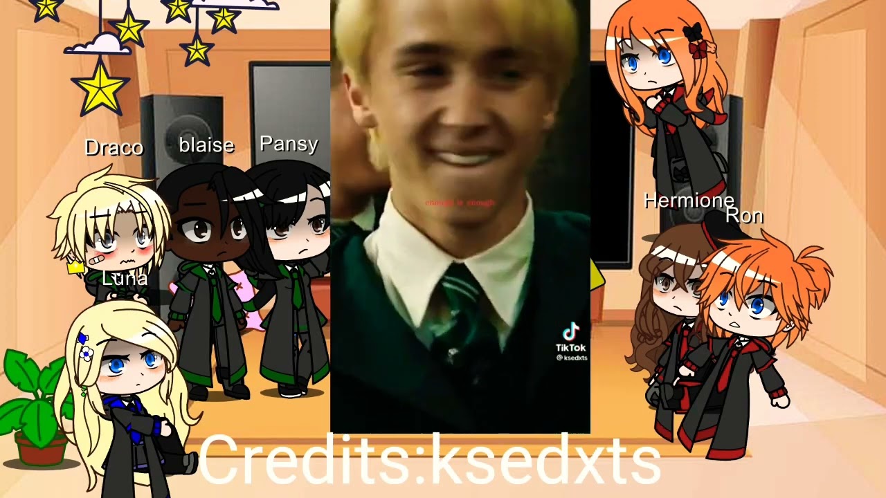3rd year hp characters react to harry||Drarry||angst?||Slightly romione||Read the description