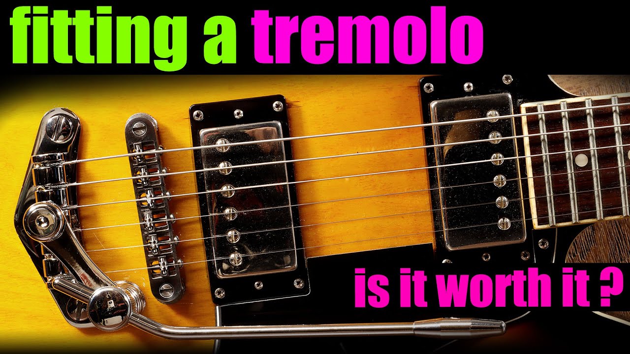 installing a tremolo bar on a Gibson style guitar the easy way.  Fitting a Guyker TM85 with tests