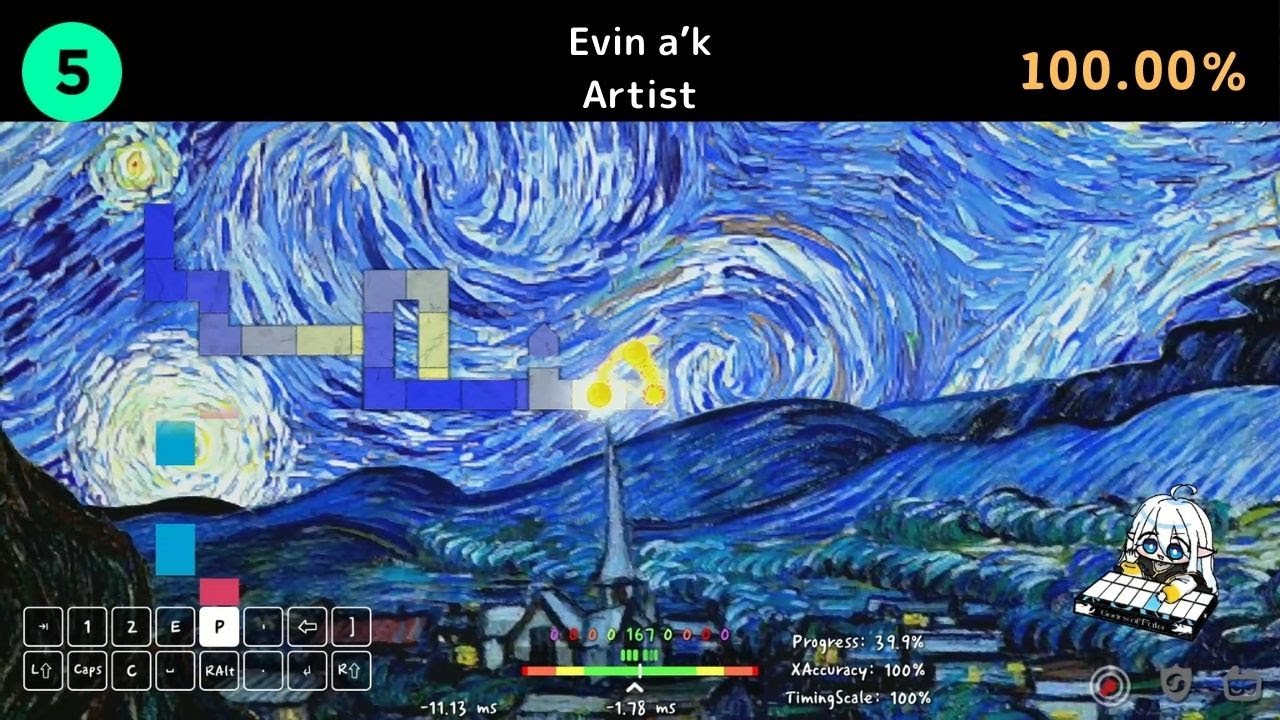 【PP】[ADOFAI Custom Play] Evin a’k - Artist (Map by AutoParty)