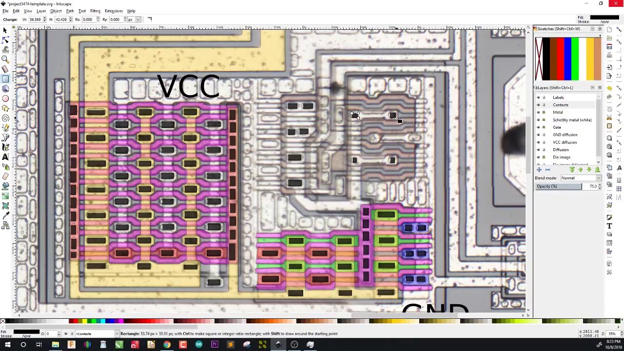 Reverse engineering a simple CMOS chip