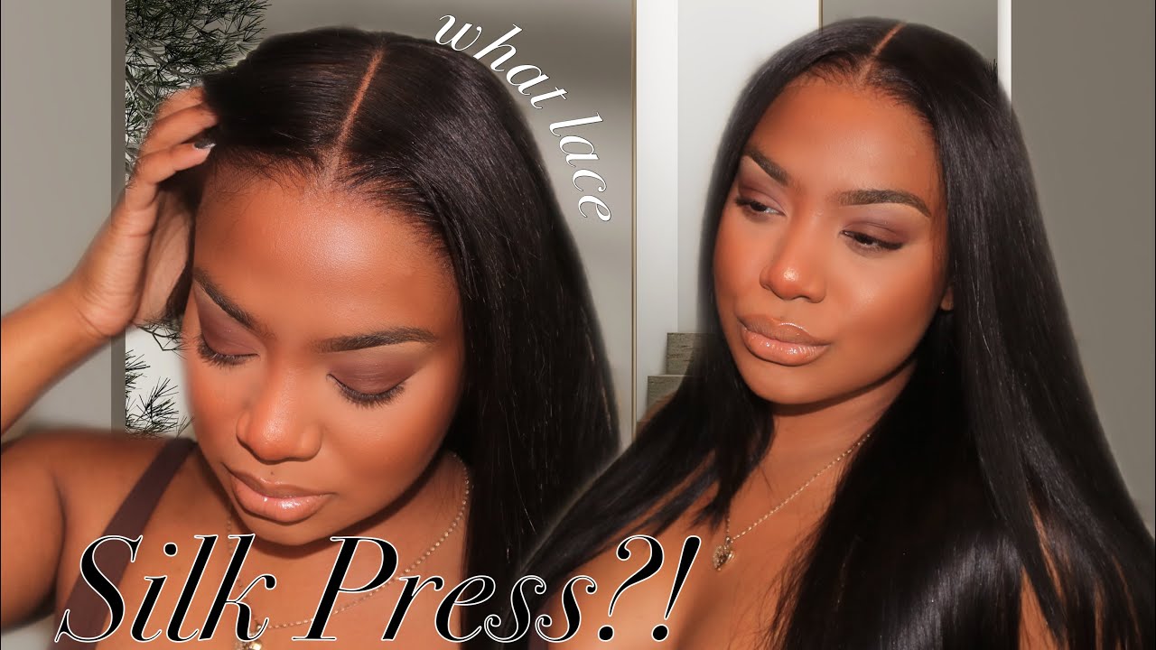 MOST REALISTIC MIDDLE PART CLEAR LACE INSTALL! SILK PRESS RESULTS ft. XRSBEAUTYHAIR