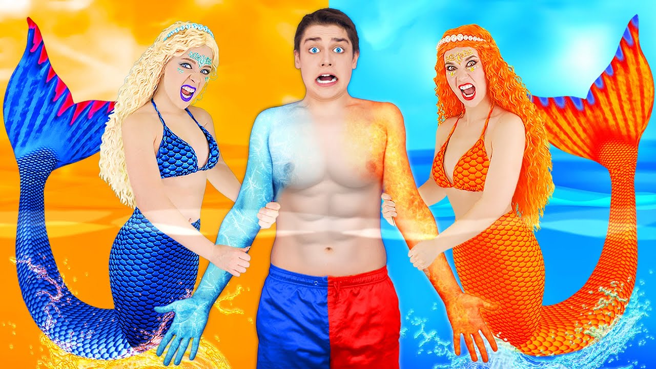 Hot vs Cold Challenge | Mermaid on Fire vs Icy Mermaid