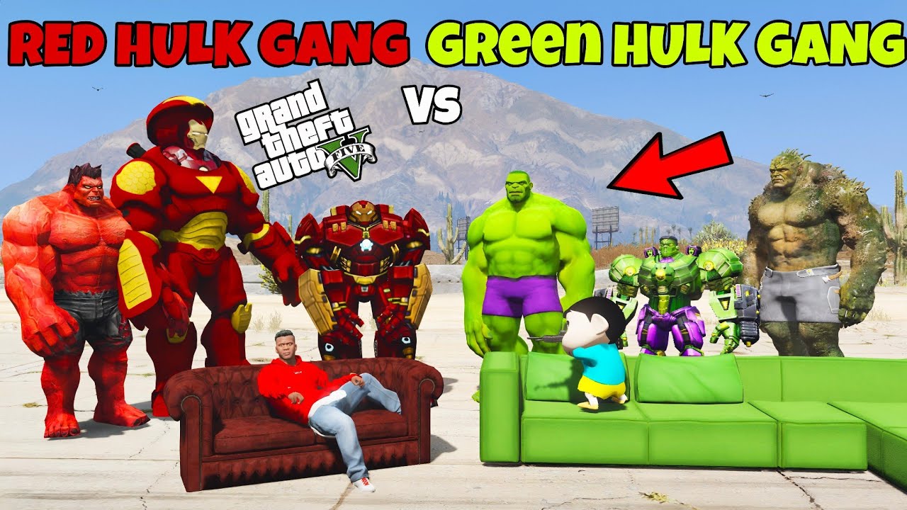GTA 5 : Franklin Red Gang Vs Shinchan Green Gang in GTA 5 ! JSS GAMER