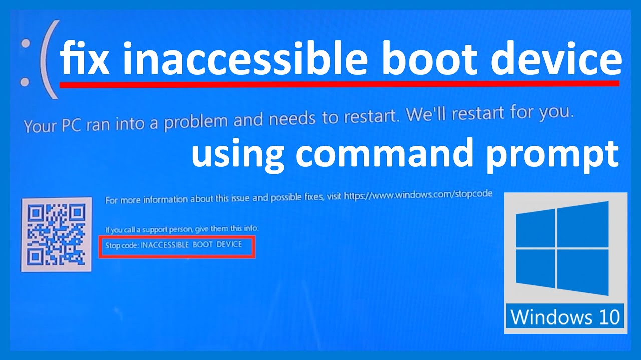 исправить недоступное загрузочное устройство в Windows с помощью командной строки