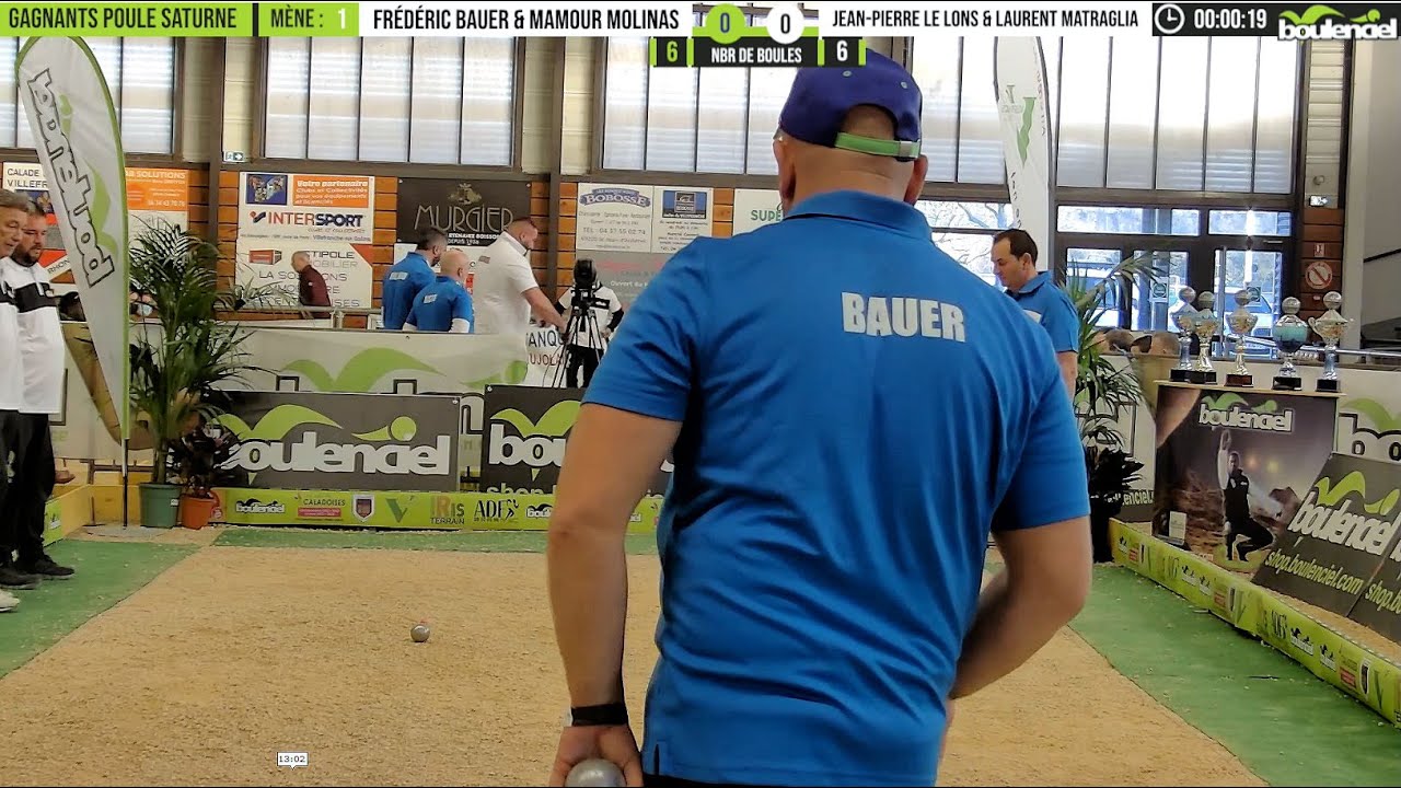 Doublette LE LONS-MATRAGLIA vs BAUER-M MOLINAS - Gagnants Poule SATURNE - Défi pétanque Boulenciel