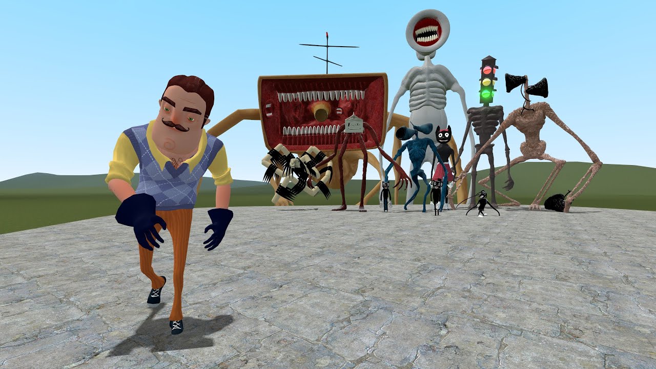 THE NEIGHBOR VS TREVOR HENDERSON CREATURES!! Garry's Mod [Hello Neighbor]