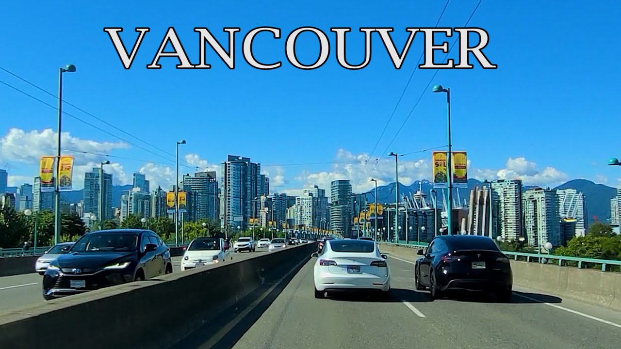 Vancouver BC Canada Summer 2022 - Hyper-lapse City Driving Tour - Scenic Drive around the town