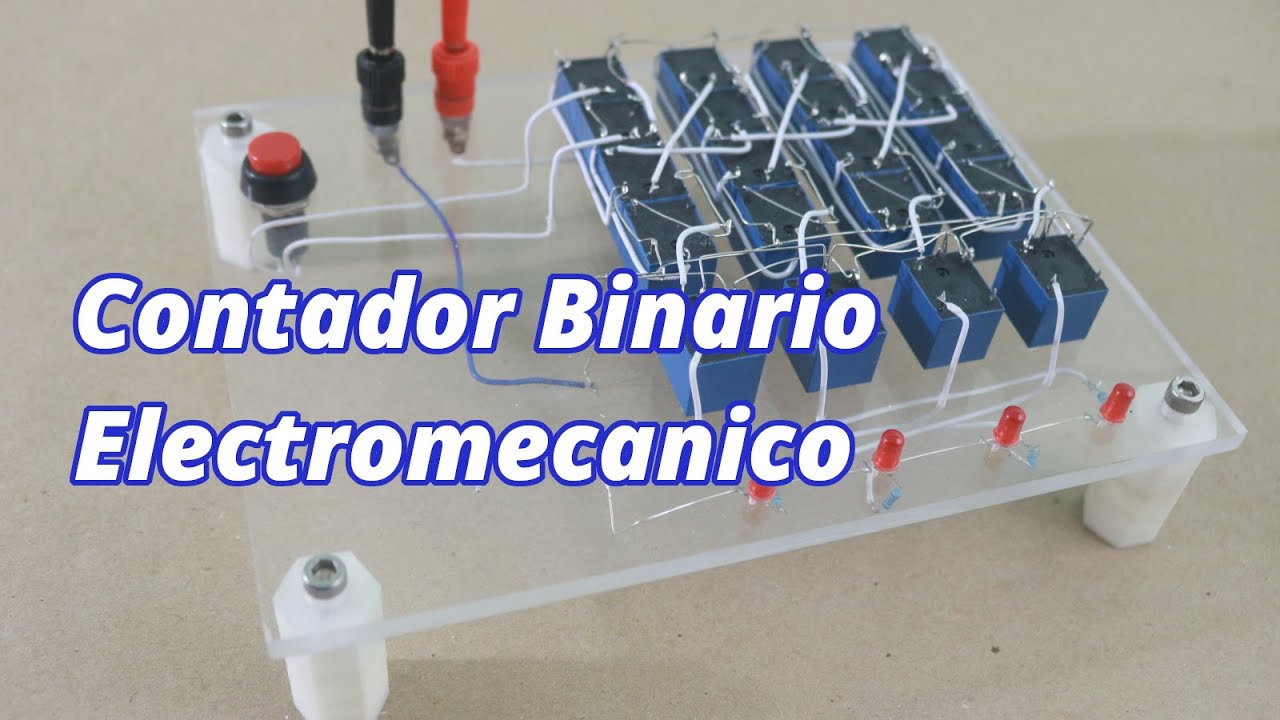 Contador Binario de 4 bits con Relevadores
