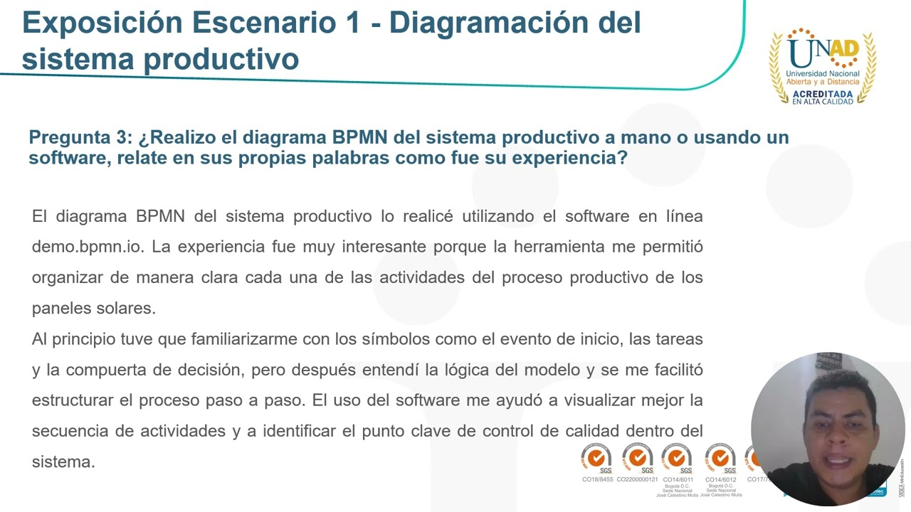 Escenario 1 - Diagramación del sistema productivo paneles solares