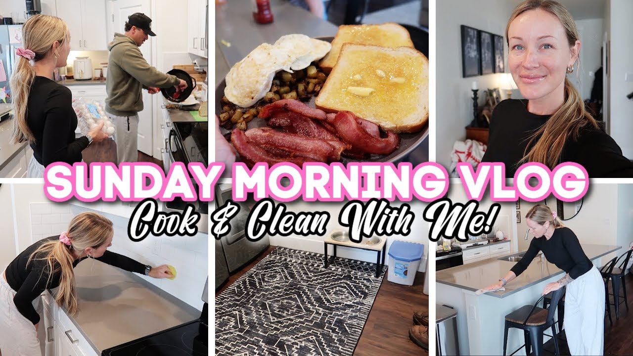 SUNDAY MORNING VLOG // make breakfast & clean with me // DEEP CLEANING MOTIVATION