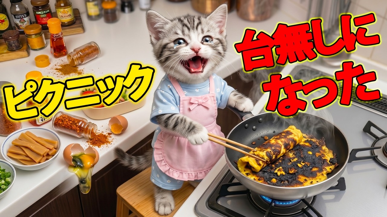 🐱ネコの手作り弁当🍱隣のお姉さんと春のピクニック🌸癒しストーリー