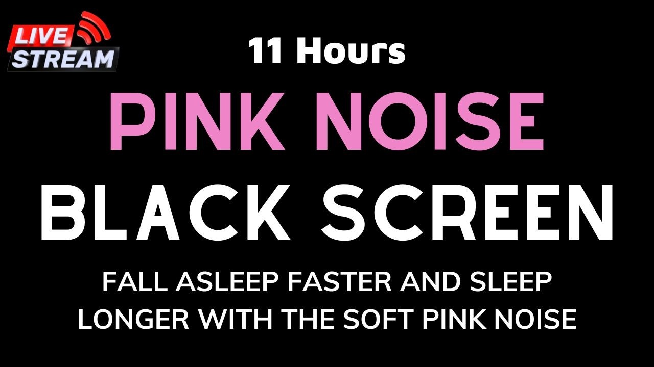 Relaxing Pink Noise & Black Screen for Better Sleep, Focus and Stress Relief | Fall Asleep Fast