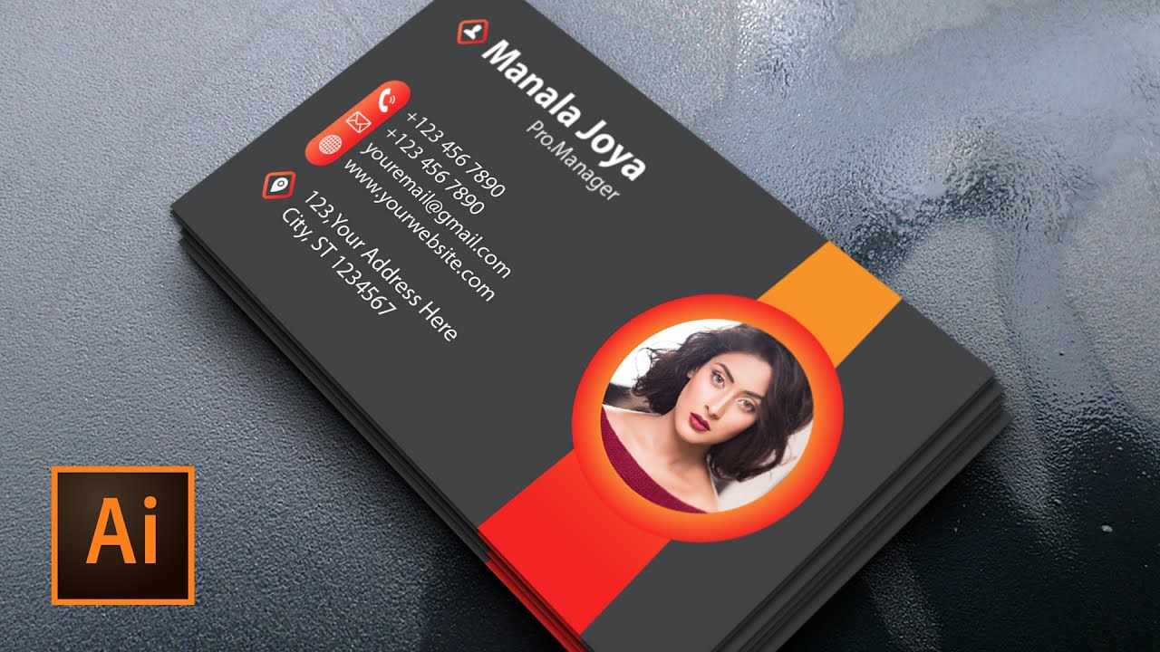 How to Create Business Card Design in Adobe Illustrator | Visiting Card Design Tutorial In Bangla