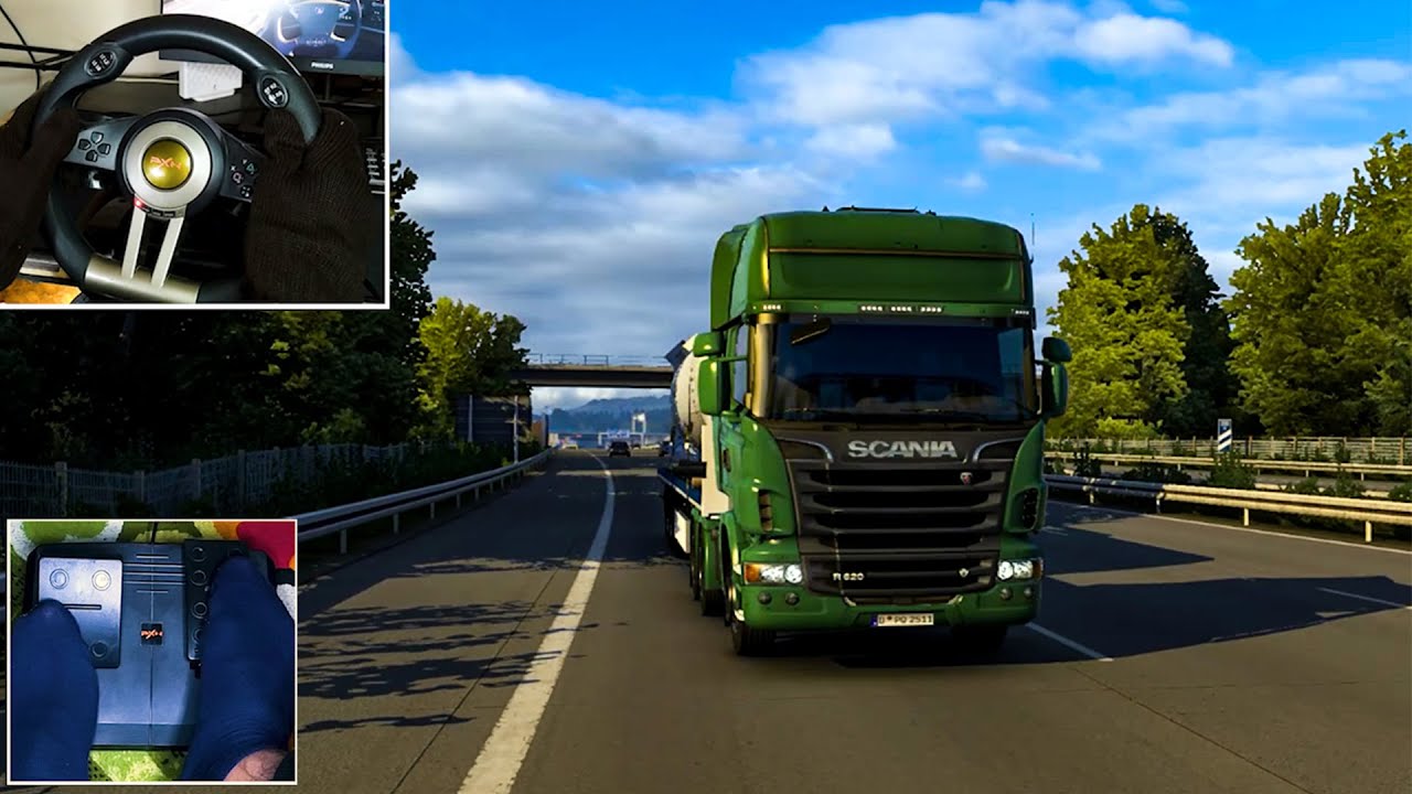 A trip with crazy speed - Euro Truck Simulator 2 - Racing wheel Pxn V3 PRO