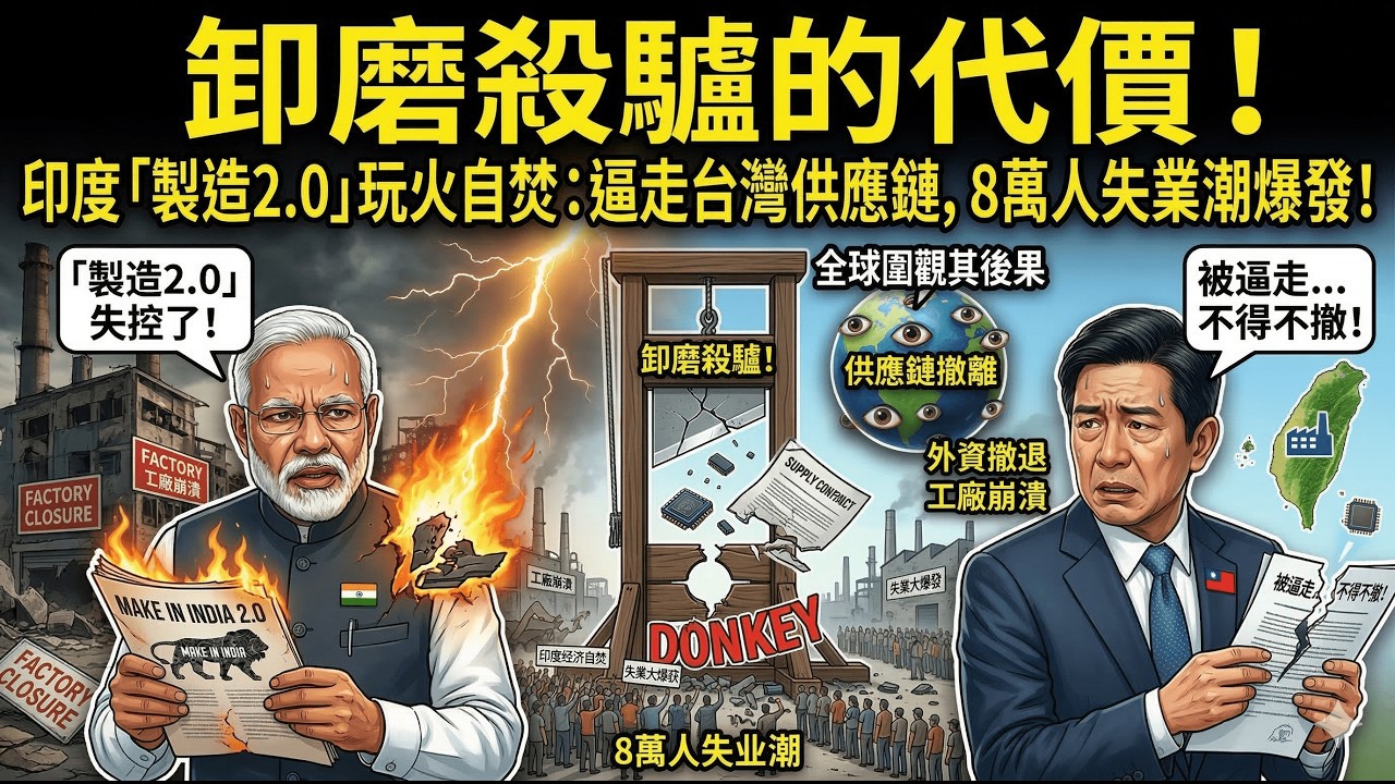 卸磨殺驢的代價！印度「製造2.0」玩火自焚：逼走台灣供應鏈，8萬人失業潮爆發！
