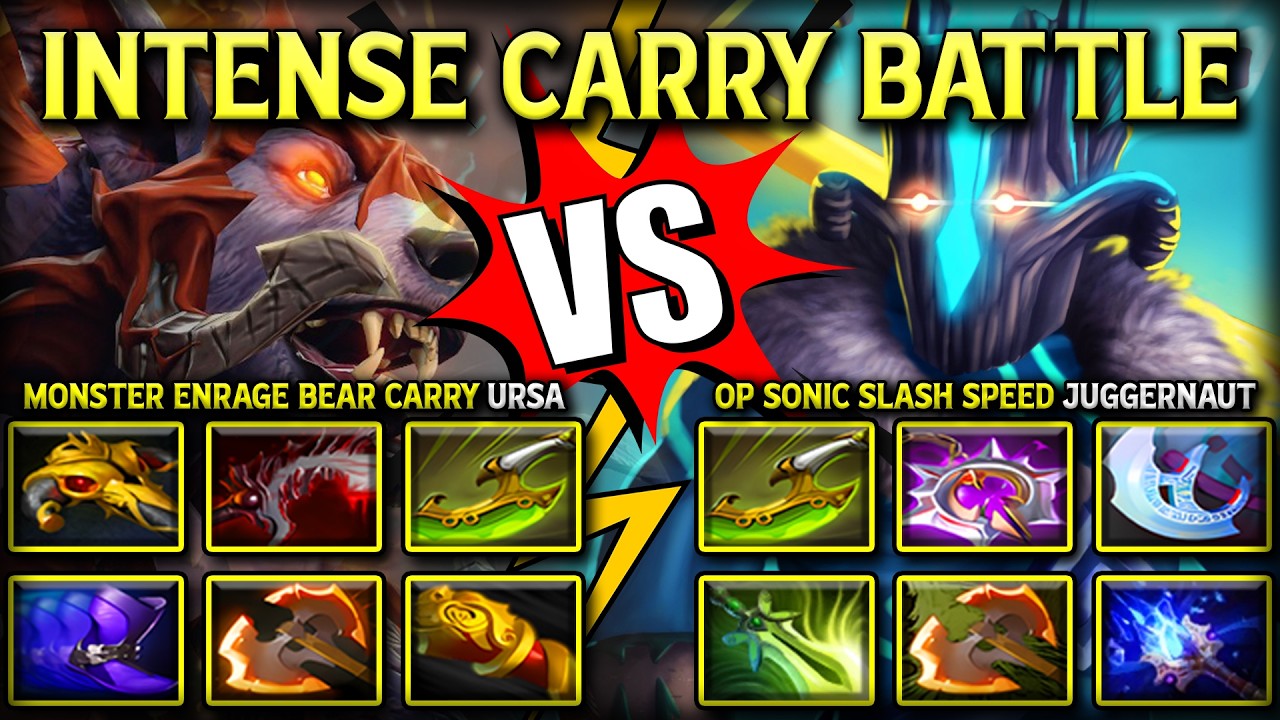 INTENSE CARRY BATTLE Between Monster Enrage Bear URSA VS. OP Sonic Slash Speed Juggernaut DotA 2