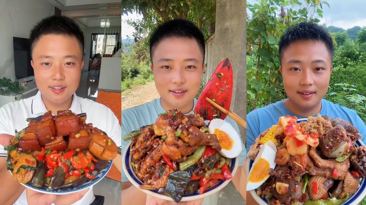 Yummy #73 Eat Meat 🍖🥓🫑🌶️🦑🍲, chicken 🍗🍗, Shrimp 🦐🦐.. #mukbang #eatingshow #yummyfood 