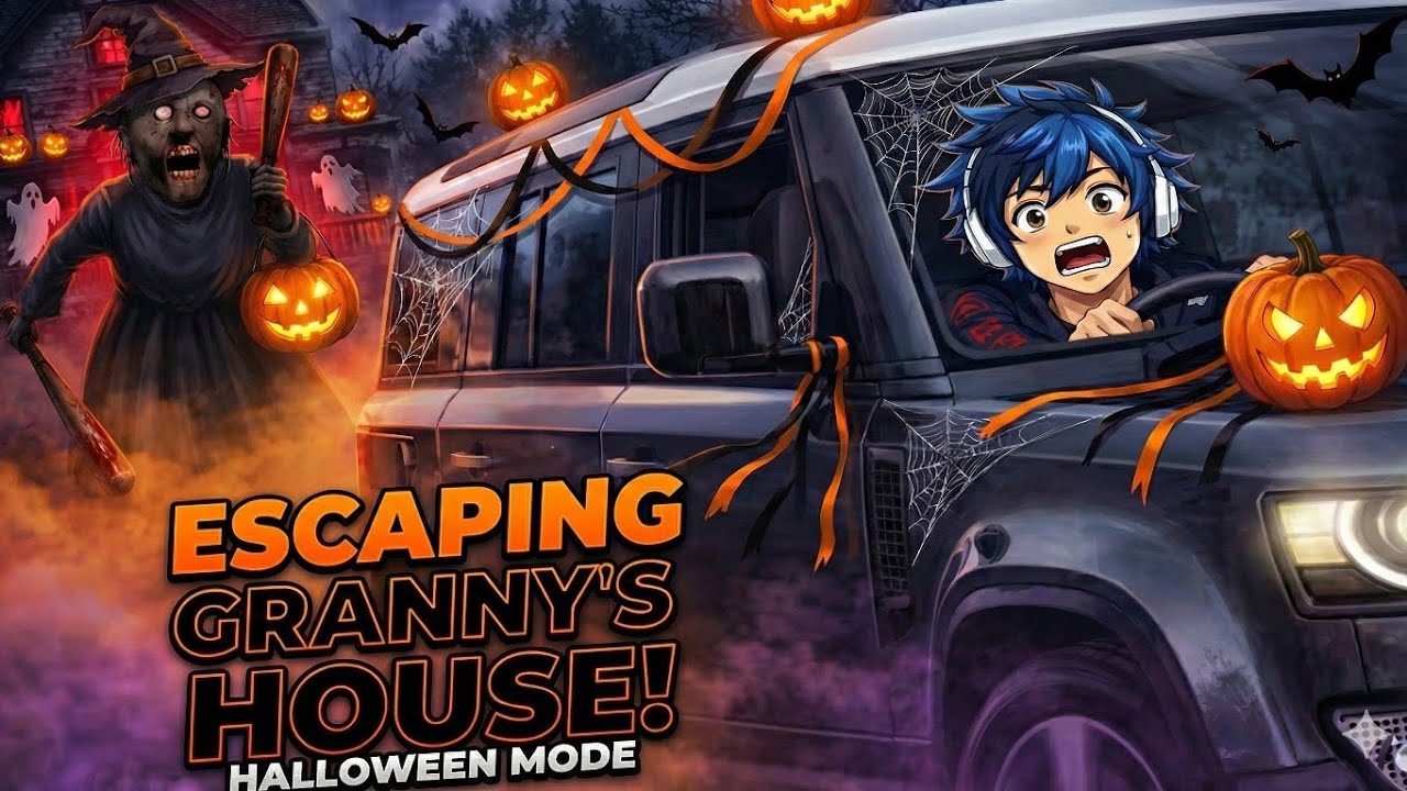 I ESCAPED GRANNY'S HOUSE USING THE CAR ON HALLOWEEN 🎃
