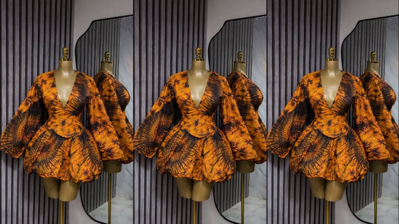 How to Cut and Sew an Ankara Blouse With a Funnel sleeve and Basque waistline