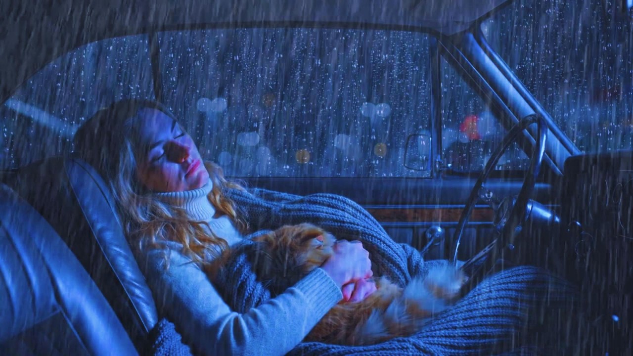 🔴🌩️ INSOMNIA ATTACK? LIVE Thunder & Rain in Vintage Car for Deep Sleep NOW 💤