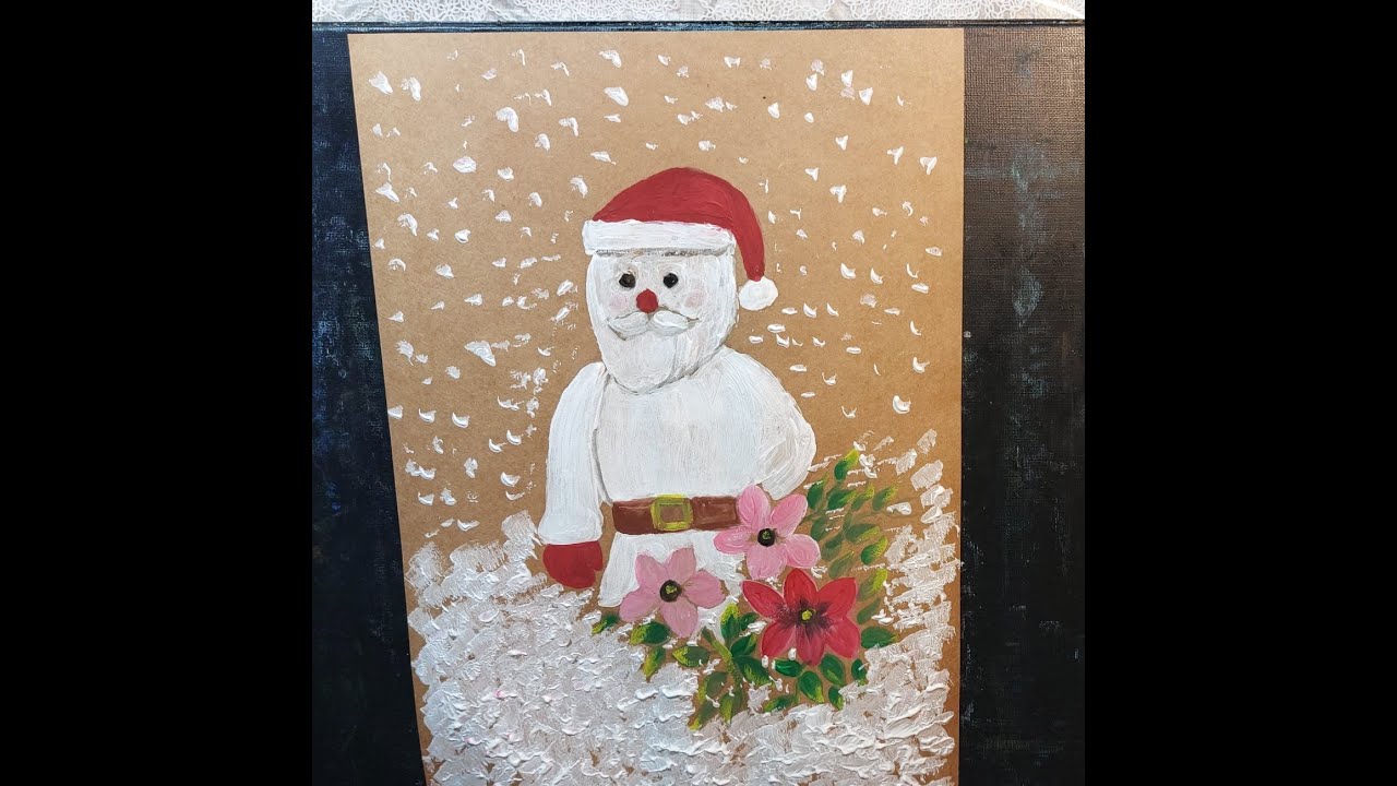 Простая роспись снеговика акрилом ☃️🎨