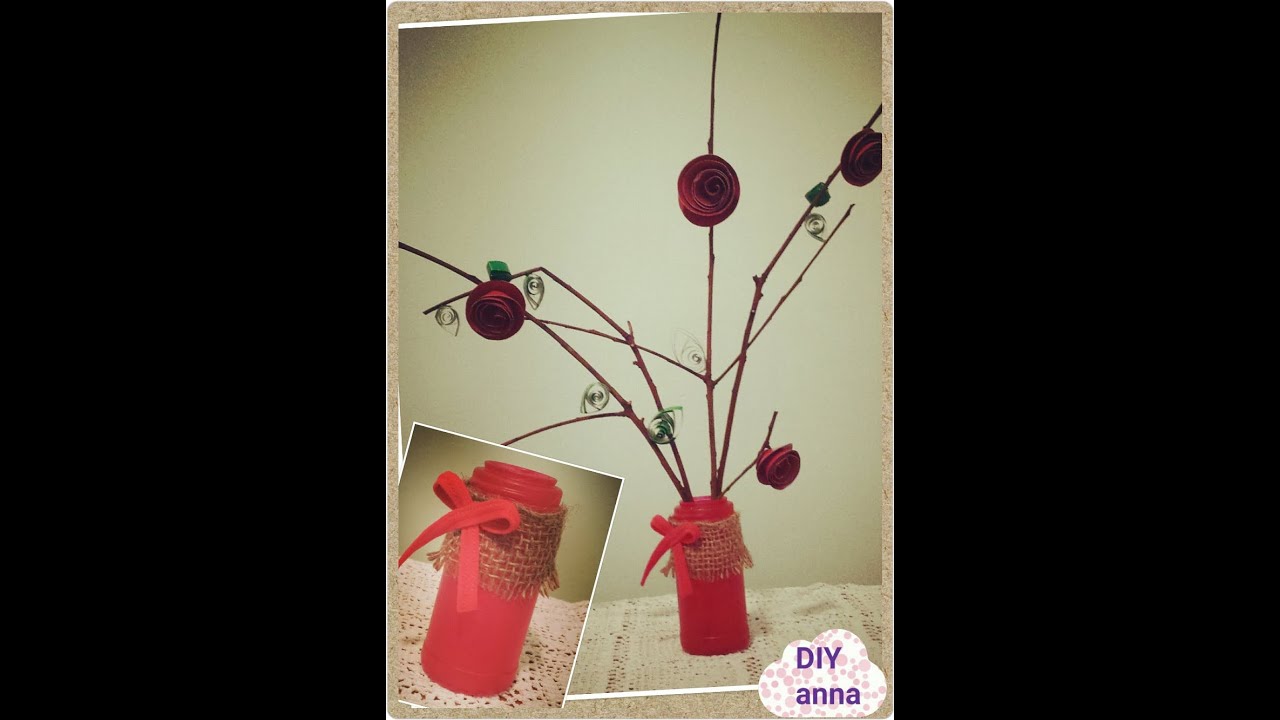 glass jar vase decorations DIY craft ideas tutorial / URADI SAM