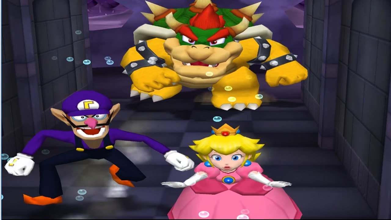 Mario Party 5 - Minigames #6 - Yoshi vs Waluigi vs Peach vs Mario All Funny Mini Games