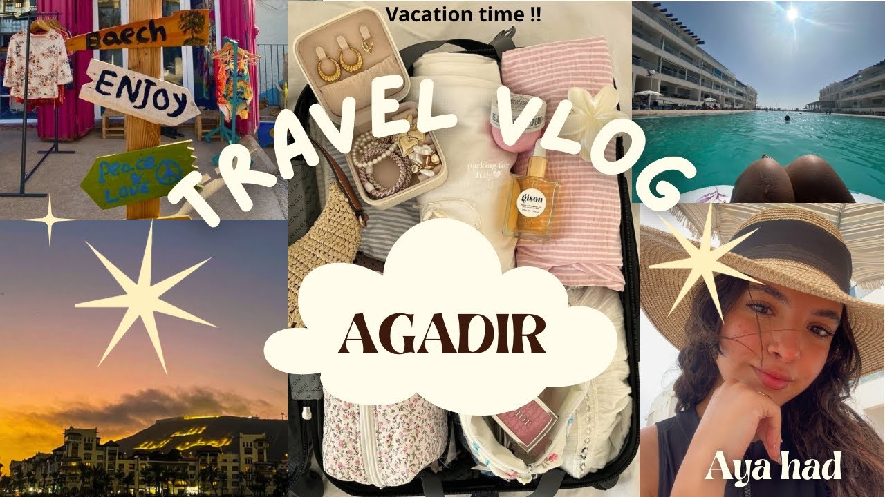 My 1st summer trip to Agadir ☀️🏖️ دوزو معايا يومين في اكادير 😍 | beach 🐬and pool 🫧🍔 