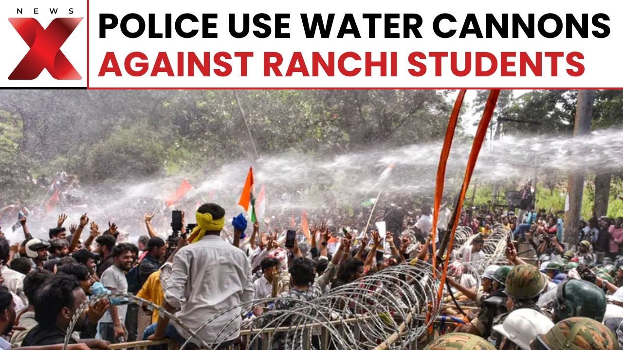 Ranchi Police Use Water Cannons To Disperse Students During Vidhan Sabha March