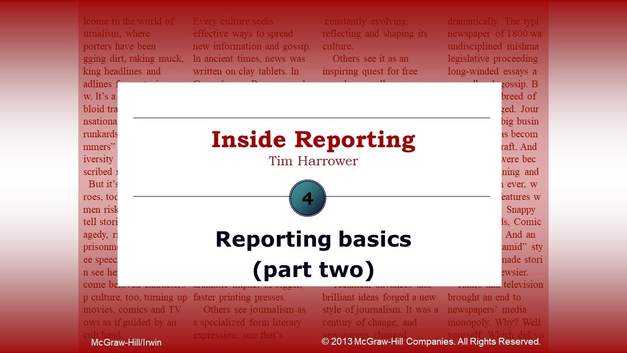 Reporting basics (part two)