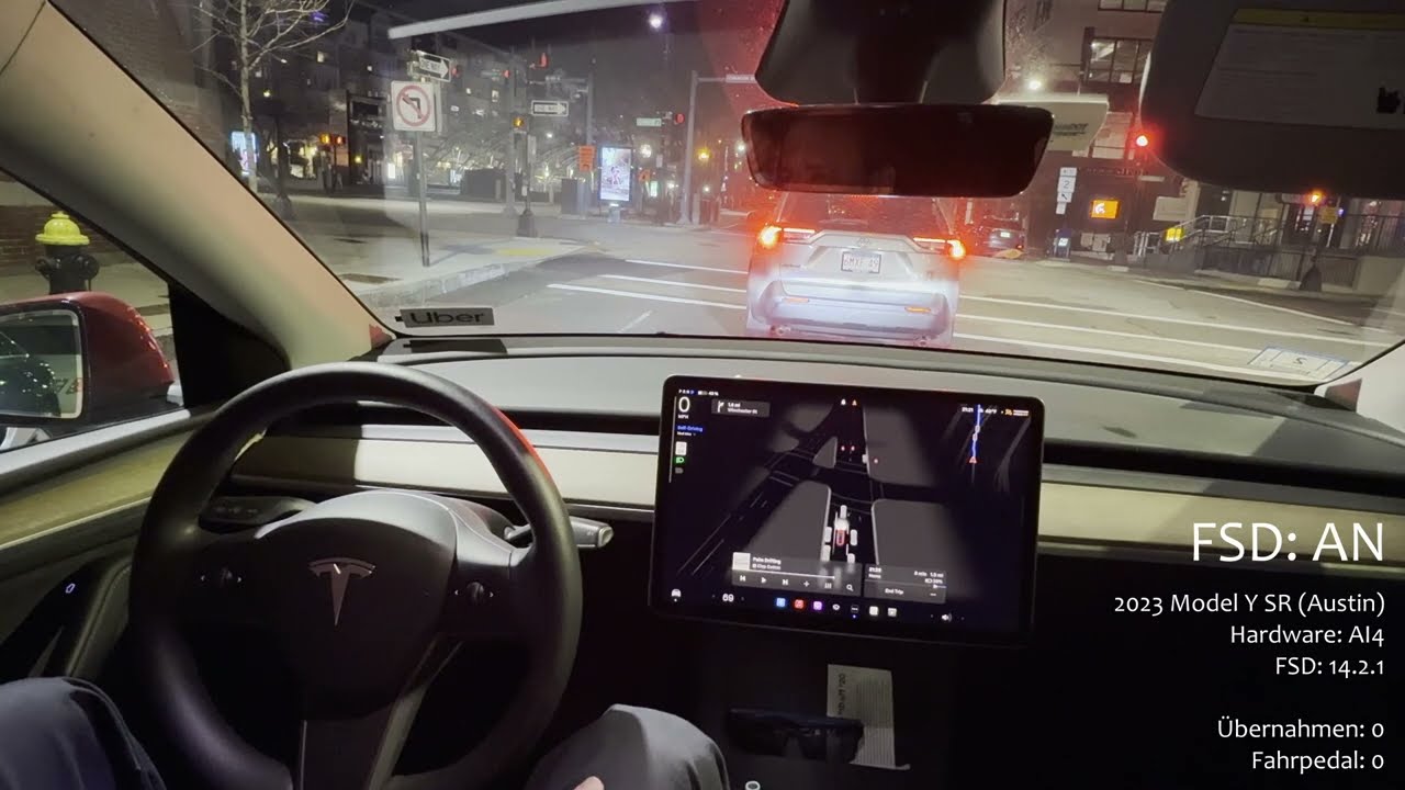 Tesla FSD 14.2.1: Erste Fahrt mit brandneuer Version - mit cooler Tiefgaragenaktion