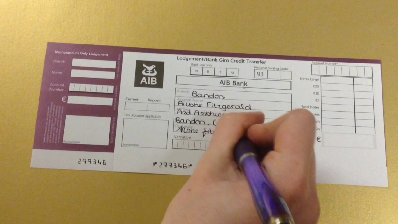 How to fill out a Lodgement Slip