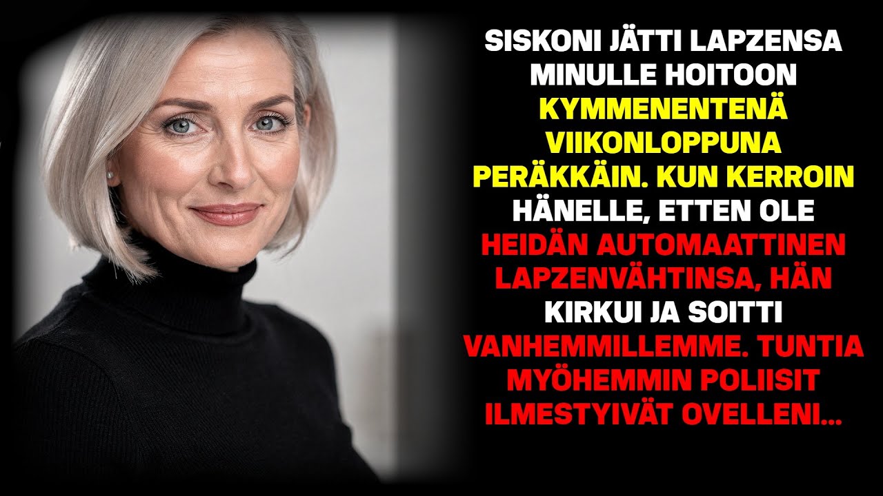 Sisko jätti lapsensa minulle kymmenennen kerran peräkkäin. Kun minä...