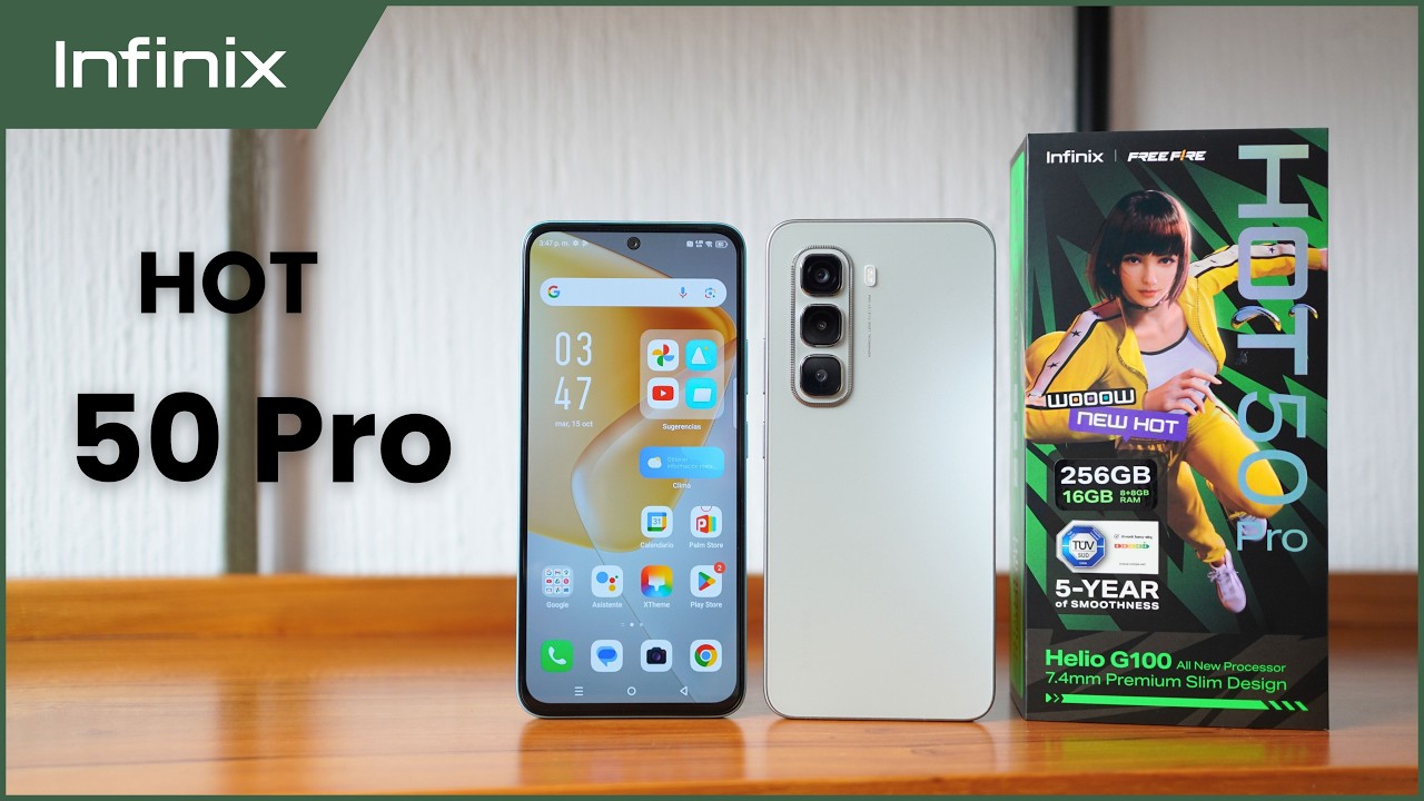 Распаковка Infinix HOT 50 Pro на испанском языке